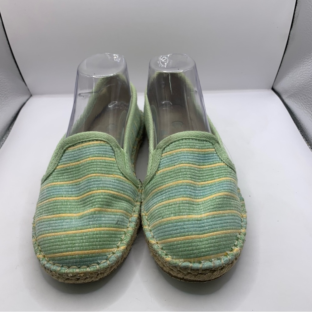 Acorn Women’s 8 Comfort Slip-on Flats Espadrille Acqua Blue/Green Shoes - Picture 2 of 9